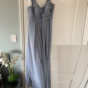Azazie bridesmaid dress, dusty blue color, size 10, used one time like new